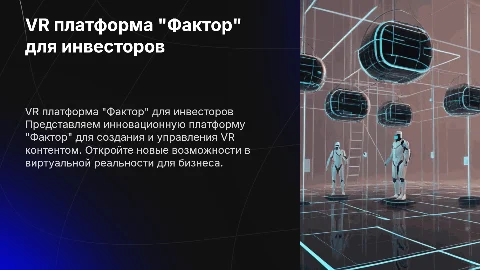 Презентация для инвестора проекта VR платформы "Фактор"