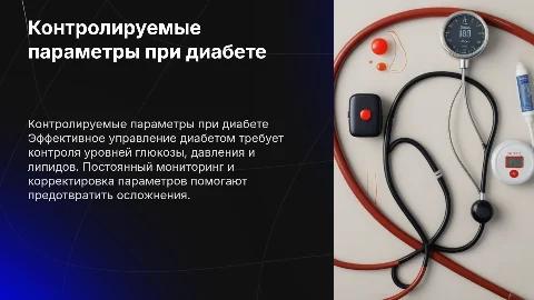 Контролируемые параметры при сахарном диабете