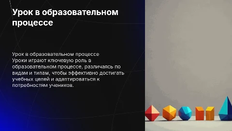 Урок в структуре образовательного процесса виды и типы