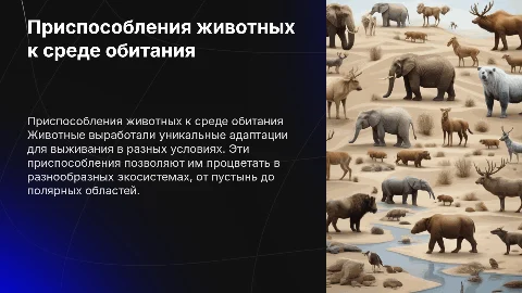 Приспособления животных к условиям разных сред обитания