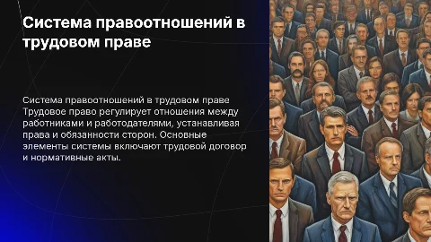 Общая характеристика системы правоотношений трудового права