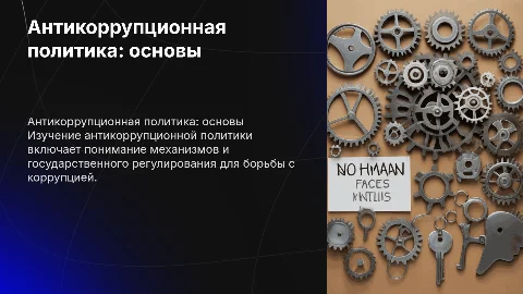 Антикоррупционная политика: механизмы и государственное регулирование