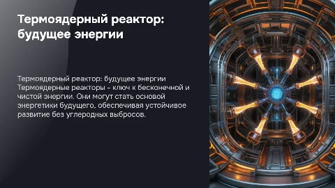 Термоядерный реактор-энергетическое будущее человечества