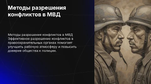 Способы и методы разрешения конфликтов в правоохранительных органах"