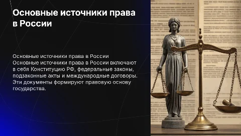 Доклад по правоведению: "Основные источники права в России"