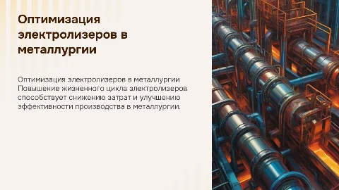 Улучшение работы электролизера в металлургии: ключевые аспекты