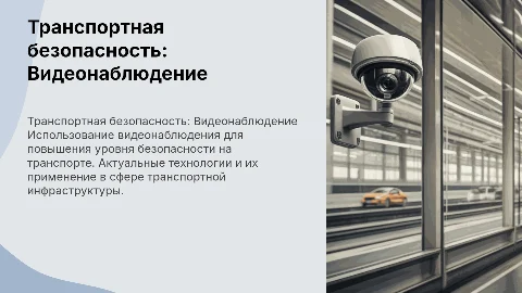 транспортная безопасность видеонаблюдение