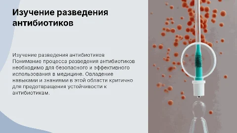 Изучение процесса разведения антибиотиков: навыки и знания