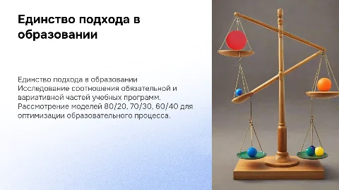Единство подхода к соотношению обязательной и вариативной части