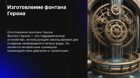 изготовление фонтана Герона