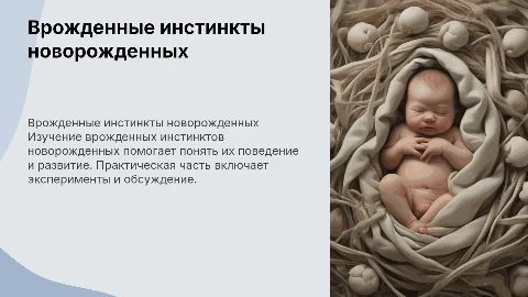 Врожденные инстинкты новорожденных: практическая часть и вопросы