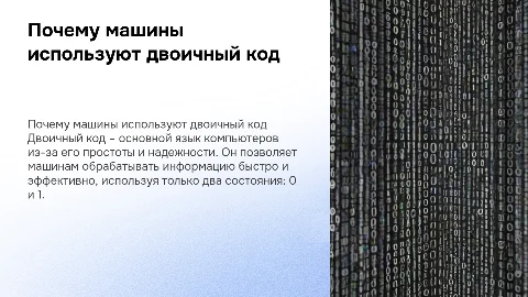 почему машина обрабатывает двоичный код