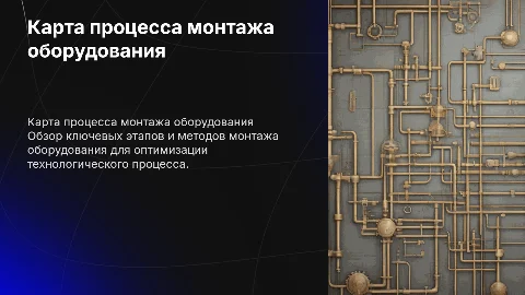 Карта технологического процесса монтажа оборудования