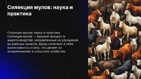 селекция мулов