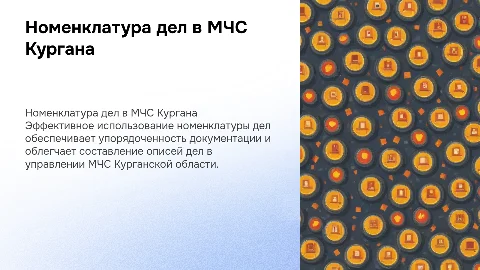 Использование номенклатуры дел в МЧС России по Курганской области