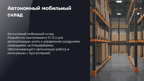 Разработка мобильного приложения "Автономный мобильный склад"