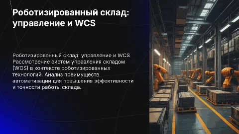 Роботизированный склад. WCS