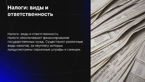 Налоги и их виды: ответственность за неуплату налогов