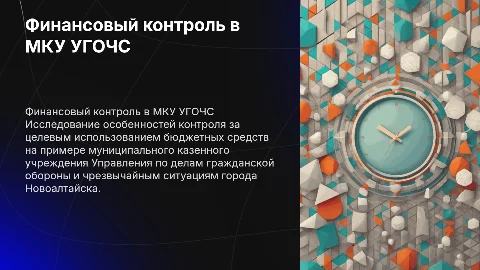 Финансовый контроль целевого использования средств в МКУ УГОЧС