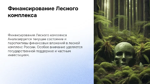 Финансирование Лесного комплекса в России