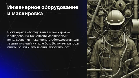 Инженерное оборудование и маскировка позиций