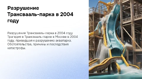 разрушение аквапарка в Москве 2004 Трансвааль-парк