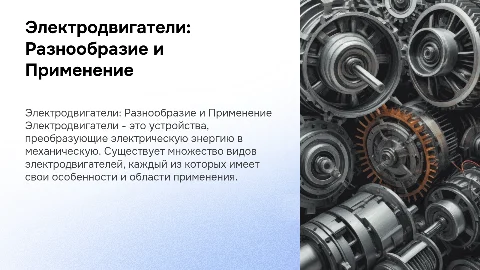 презентация по теме "Электродвигатель. Виды электродвигателя"