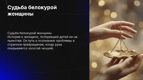 Короткометражный фильм о белокурой женщине и алкоголизме