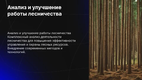 Комплексный анализ и совершенствование лесничества