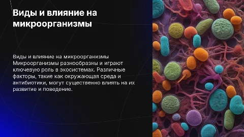 Виды микроорганизмов и действия, влияющие на них