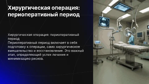 Хирургическая операция. Периоперативный период