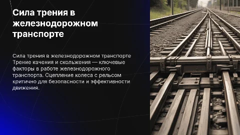 Сила трения на железнодорожном транспорте: качение и скольжение