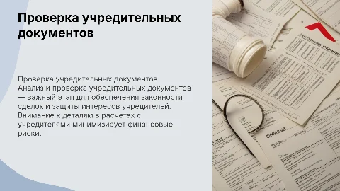 Проверка учредительных документов и расчетов с учредителями