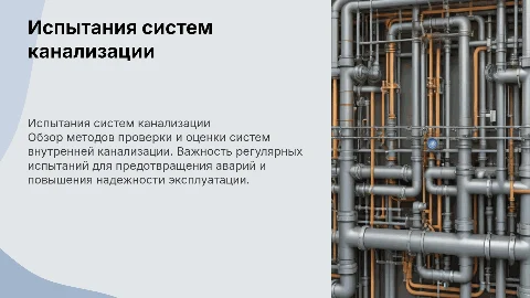 Испытания систем внутренней канализации