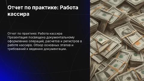 Отчет по практике кассира: документальное оформление операций