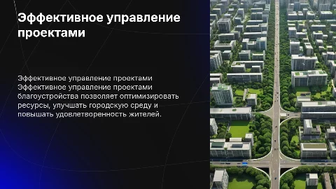ЭФФЕКТИВНОЕ УПРАВЛЕНИЕ ПРОЕКТАМИ В СФЕРЕ БЛАГОУСТРОЙСТВА