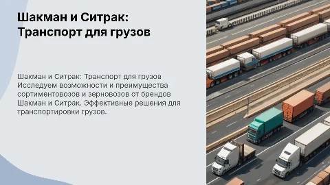 Шакман, Ситрак, сортиментовозы, зерновозы