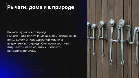 рычаги, в быту и в природе