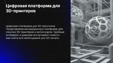 Разработка цифровой платформы для 3D-принтеров и аксессуаров