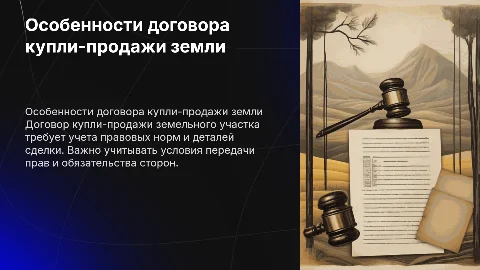 Особенности договора купли-продажи земельного участка