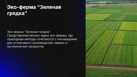Наименование бизнес-идеи: "Эко-ферма "Зеленая грядка""