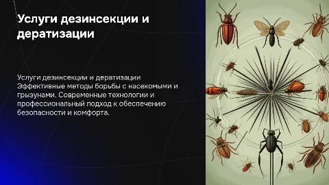 Оказание услуг Дезинсекция Дератизация