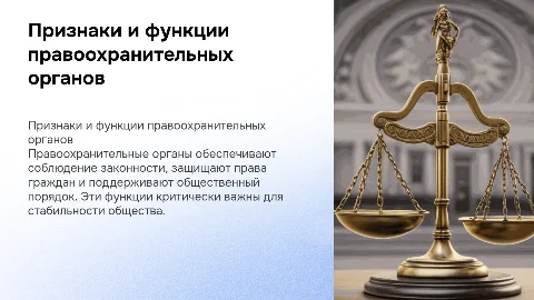 признаки и функции правоохранительный органов