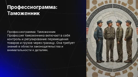 профессиограмма по профессии таможенник