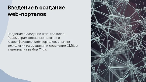 Создание web-портала: принципы, технологии и выбор CMS Tilda
