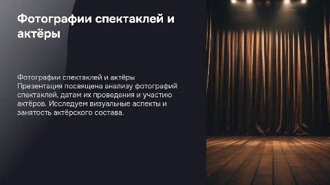 фотографии спектаклей даты занятые актёры