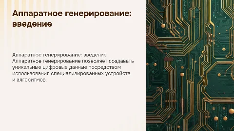 аппаратное генерирование