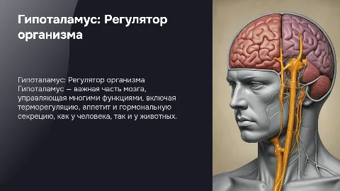 Тема на физиологию человека и животных о гипоталамусе
