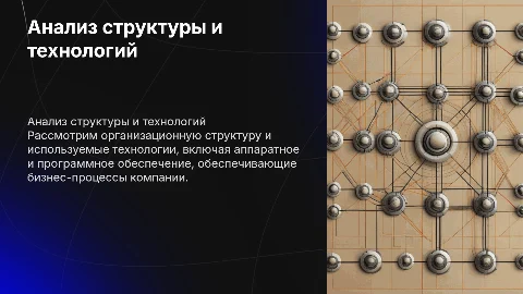 Анализ структуры организации и технологий: презентация