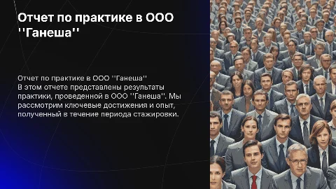 отчет по практике в организации ООО ганеша